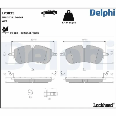 Bild av Bromsbeläggssats, skivbroms Delphi LP3835