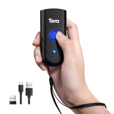 Bild av Tera Mini bärbar streckkodsskanner laser 3 i 1 Bluetooth och USB kabel 2,4 G trådlös för 1D streckkodsläsare fungerar, 1100