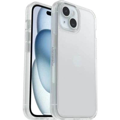 Bild av OtterBox Symmetry Clear skal för iPhone 15 / 14 13, stöttåligt, fallsäkert, skyddande tunt skal, testad till militärstandard x3, Klar, Utan retailförpackning