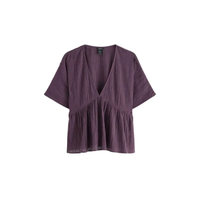 Bild av Lindex Shortsleeved Blus, Storlek: 44/46, Dark dusty lilac