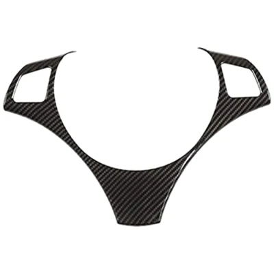 Bild av YIWANG Kolfiber stil ABS krom bil ratt dekoration skydd 1 st för 3 serien E82 E87 E90 E92 E93 biltillbehör (kolfiber)
