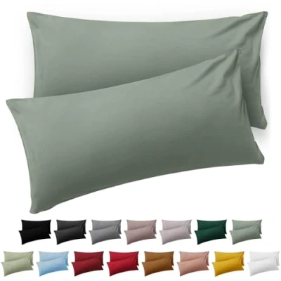 Bild av Blumtal Örngott 40x70cm set om 2 Örngott, Summer Green, av mjuk Mikrofiber tvättbart Oeko TEX certifierat för kuddar