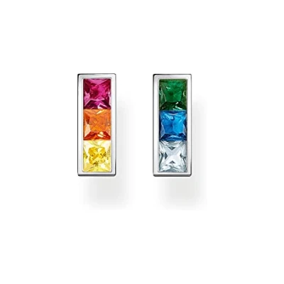 Bild av Thomas Sabo Ohrstecker mit bunten Steinen aus 925er Sterling Silber, Höhe: 10mm, H2250 477 7