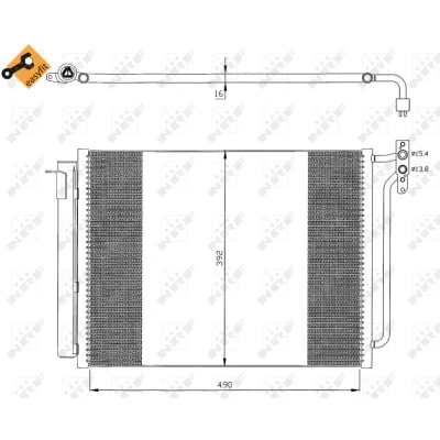 Bild av NRF EASY FIT 35406 Condenseur De Clim avec déshydrateur, bague d&#039;étanchéité 15 13,5 Aluminium 490 BMW: X5