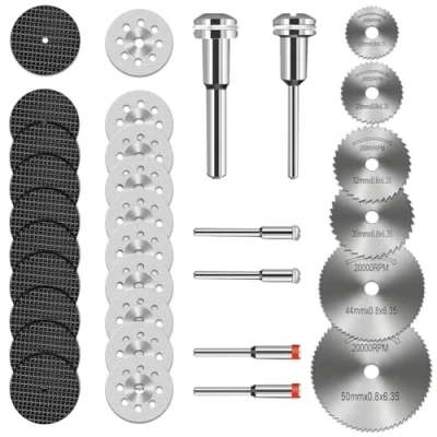 Bild av Skärskivor set, krubbblad skärhjul för multifunktionsapparater, rotationsverktyg med en 1/8 axel skärning av trä, metall
