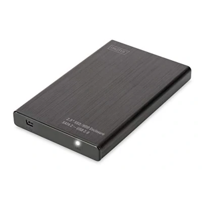 Bild av DIGITUS externt USB 2.0 hårddiskkabinett för 2,5&quot; SSD enheter/HDD enheter SATA I II 480 Mbit/s dataöverföringshastighet Plug &amp; Play Aluminiumhölje Svart