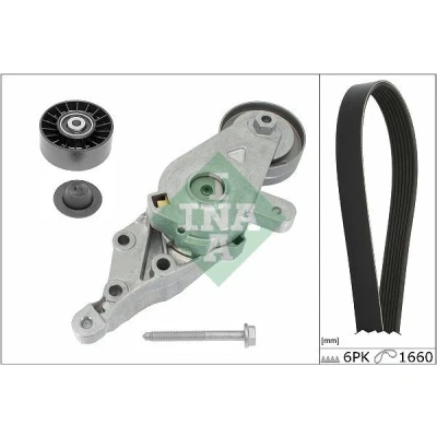 Bild av INA 529 0491 10 Jeu de courroies trapézoïdales à nervures Contrôler et changer roue libre alternateur si nécessaire VOLKSWAGEN: Golf 4 Variant,