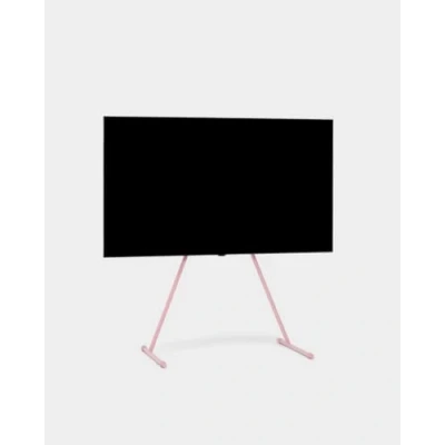 Bild av Pedestal Viva TV stativ för 40 till 70 tum Högkvalitativt i modern design robusta av stål snyggt med sneda ben och rundade fötter (rosa)