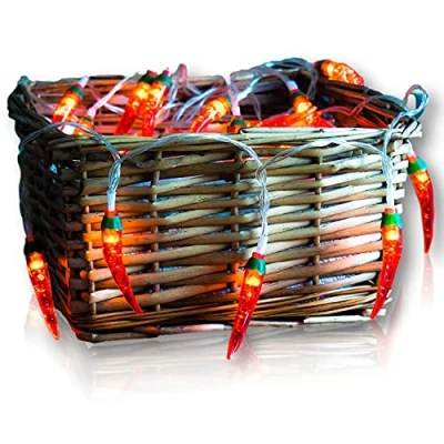 Bild av 20 premium röda chili ljusslingor 3 meter batteridrivna LED