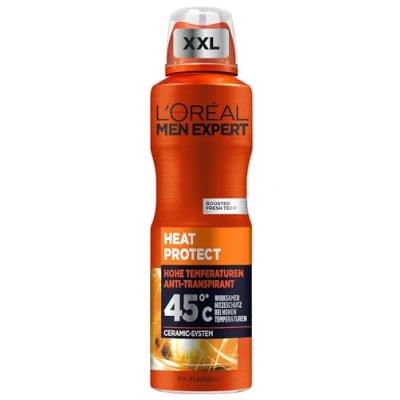 Bild av L&#039;Oréal Män Expert XXL deodorantspray för män, kroppsspray mot svettlukt, svett och fukt, deodorant antiperspirant höga temperaturer upp till 45 C utan alkohol, värmeskydd, 1 x 250 ml