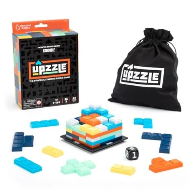 Bild av Learning Resources EI 2809 Upzzle strategiskt stapelpusselspel, tänkande, presenter till 7 åriga flickor och pojkar, resespel för 2 spelare, multi