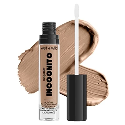 Bild av Wet n Wild, Megalast Incognito Heltäckande Concealer, Sömlös och Rikt Pigmenterad, Byggbar Medium till Full Täckning, Matt Finish, Närande Återfuktande Formel, med Sheasmör, Light Honey