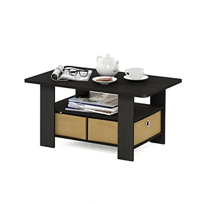 Bild av Furinno Andrey Soffbord med låda, Espresso/brun, 80 (B) x 39,6 (H) 48,3 (D) cm