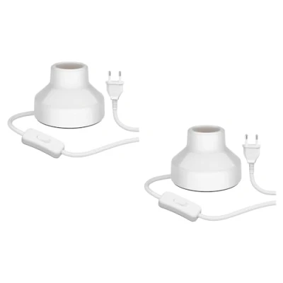 Bild av ledscom.de 2 st Bordslampa TIX, strömbrytare, porslin, vit, 1x E27 max. 300W
