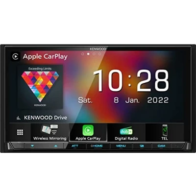 Bild av KENWOOD DMX8021DABS 17,7 cm (7 tum) digital media AV mottagare med trådlös CarPlay &amp; Android bil (4 x 50 W, DAB+/FM, BT, 3 för out 4 V, USB C, iPod/iPhone kontroll)