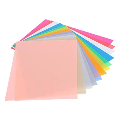 Bild av 12st värmekrympande plastfolie färgglada krymppapper värmekrympfilm för örhängen, huvudbonader, hängen eller barn kreativa hantverk 14,5x20cm