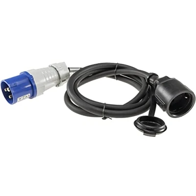 Bild av CEE kabeladapter 1,5 m kontakt till skyddskontaktkoppling IP44 stänksäker I H07RN F 3G2,5 230 V/16 A 3 polig för camping, husvagn och
