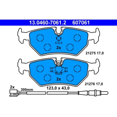 Bild av ATE 13.0460 7061.2 Jeu de plaquettes frein contact signal d&#039;usure inclus PEUGEOT: 806, CITROËN: Evasion, FIAT: Ulysse I