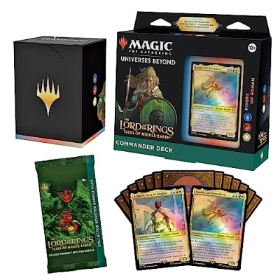 Bild av Magic: the Gathering Lord of Rings: Tales Middle earth Commander Deck Riders Rohan (100 Card Deck, 2 Collector Booster Sample Pack + Accessories) (Engelsk Version)