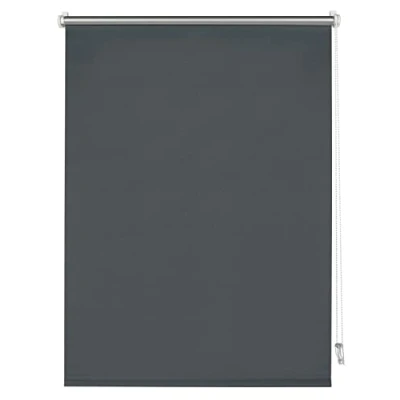 Bild av Deco Company rullgardin med termisk baksida, Monteras klämmor utan borrning, Maximalt ljusreflekterande, Energibesparande, Ogenomskinlig, Monteringssats ingår, Antracit, 50 x 150 cm