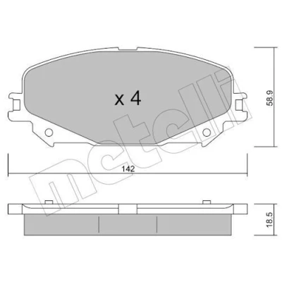 Bild av METELLI 22 1176 0 Jeu de plaquettes frein contact signal d&#039;usure exclu RENAULT: Scénic IV, Talisman Berline, GRAND SCENIC 4