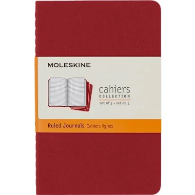 Bild av Moleskine Ruled Cahier (set of 3) Cranberry Red pocket