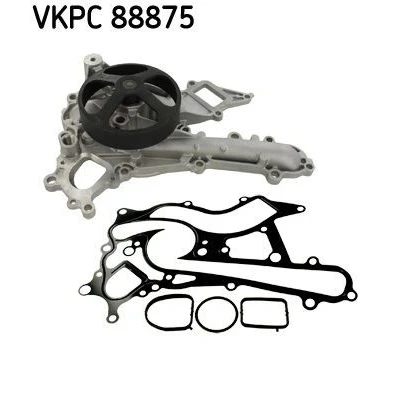 Bild av SKF VKPC 88875 Pompe à eau avec joints Tôle d&#039;acier pour système dentrainement courroie trapézoïdale nervures MERCEDES BENZ: Classe C Berline