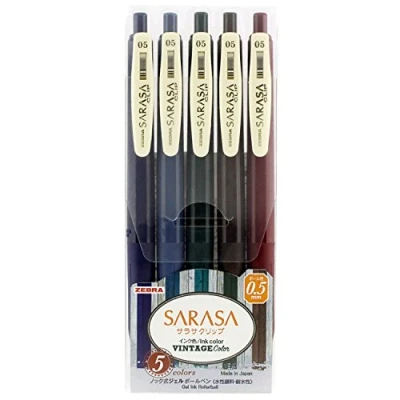 Bild av ZEBRA Gelbläckkulspetspenna SarASA Clip 0,5 [Vintage 5 färger] (Japan Import)
