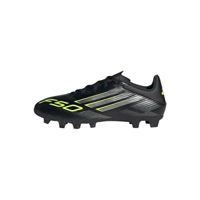 Bild av adidas Unisex Vuxen F50 CLUB Firm Ground/Multi Ground Football Boots, Core Black/Iron Metallic/Lucid Lemon, 37 1/3 EU