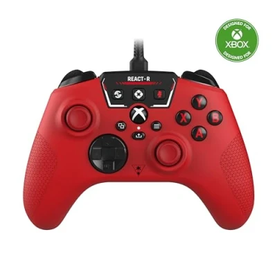Bild av Turtle Beach React R Röd Wired Spelkontroll med Ljudkontroller, Mappbara Knappar och Texturerade Grepp för Xbox Series XS, One PC [Officiellt Licensierad Xbox]