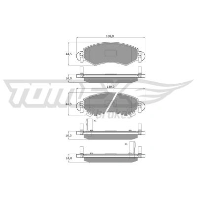 Bild av TOMEX brakes TX 12 96 Jeu de plaquettes frein Essieu avant avec indicateur d&#039;usure
