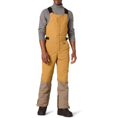 Bild av Amazon Essentials herr vattentålig isolerad snö haklapp overall, guld ljusbrun färgblock, X Large