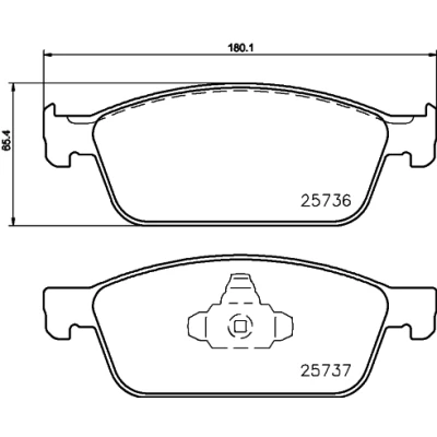 Bild av HELLA 8DB 355 020 831 Jeu de plaquettes frein non préparé pour indicateur d&#039;usure FORD: FOCUS 3, KUGA 2, Transit Connect V408 Van