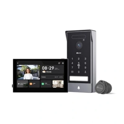 Bild av EZVIZ HP7 Pro 4K Videodörrtelefon, Handflatlåsning, Ansiktsigenkänning, 8 tums Pekskärm, 2 tråds, Färgglad Nattseende, Människoidentifiering, Tvåvägsljud, Väderbeständig design, Dubbelbands Wi Fi 6