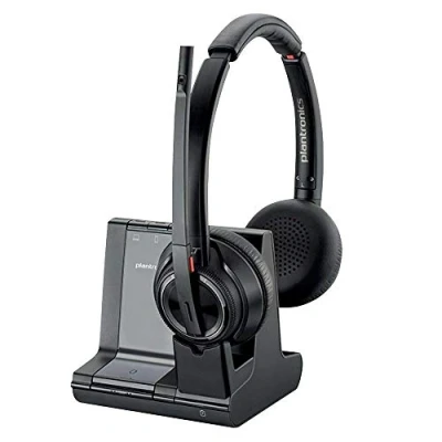 Bild av Plantronics Bluetooth DECT headset Savi W8220 M binaural bärvariant (med USB); Microsoft Skype for Business certifierad i svart