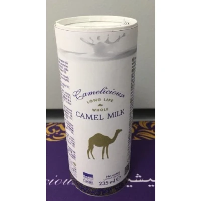 Bild av 1 bricka (2,82 liter) original kamelmjölk från Camelicious Dubai (12 burkar med 235 ml)
