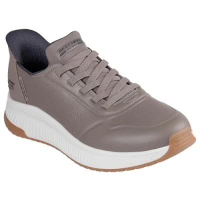 Bild av Skechers Herr handsfree Slip ins BOBS Squad 4 Direct Step sneakers, Taupe, 13 UK, Mullvadsbrunt, 48.5 EU