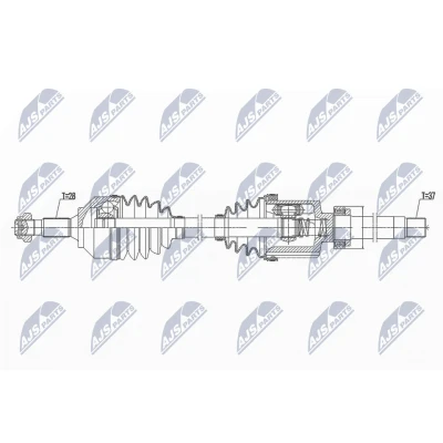 Bild av NTY NPW CT 099 Arbre de transmission Essieu avant droit 955 CITROËN: C5 3, Jumpy II Van, III Break, PEUGEOT: Expert Tepee