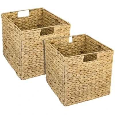 Bild av HMF Förvaringskorg, korg flätad av vattenhyacint sjögräs set om 4 lämplig för Kallax 32 x 34,5 cm