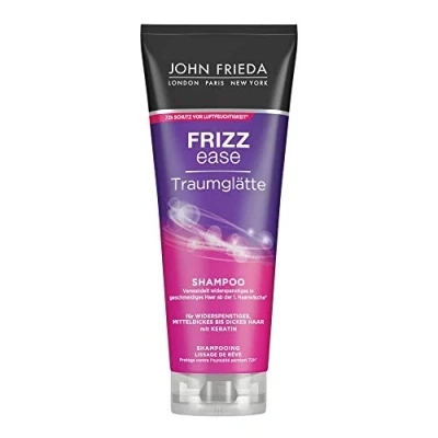 Bild av John Frieda Frizz Ease Drömjämnhet Shampoo Innehåll: 250 ml Hårplattning &amp; 72 h fuktskydd med keratin För ostyvligt, medeltjockt till tjockt hår