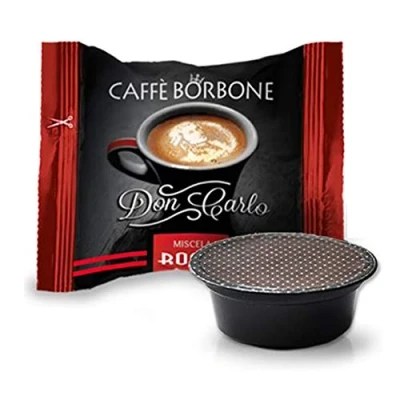 Bild av 100 kaffekapslar &quot;Don Carlo Caffè Borbone&quot;, kompatibel med Lavazza kaffebryggare &quot;A modo mio&quot;, röd
