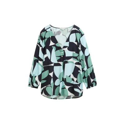 Bild av TOM Tailor MIT Muster Blus, Storlek: 36, Green dots and shapes design