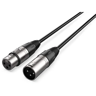 Bild av Audibax Silver XLR hane till hona längd 6 meter OFC kontakter med hög signalöverföring PVC beläggning maximal isolering, diameter mm svart färg