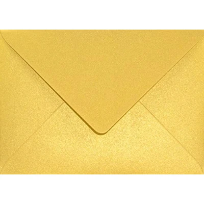 Bild av Netuno 25 x pärlemorskimrande guldkuvert B6 125 175 mm Aster Metallic Cherish spetsig flik kuvert metalliska glänsande för inbjudningar, födelsedagar, bröllop,