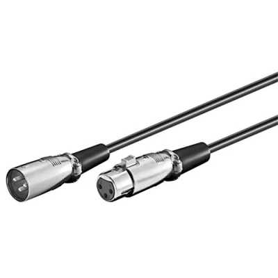 Bild av PremiumCord XLR till kabel, kontakt uttag, 3 polig, lyxig, färg svart, längd 6 m 2