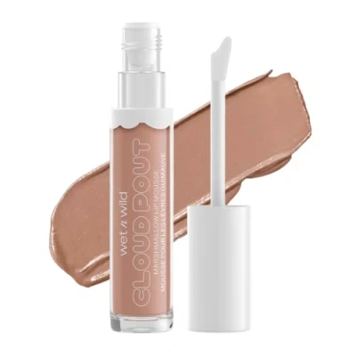 Bild av Wet n Wild Cloud Pout Marshmallow Lip Mousse, Matt Flytande Läppstift med Byggbar och Blandbar Formula, Berikad Näringsgivande Argan Avokadoolja för att Jämna ut Fina Linjer, Fluffernutter