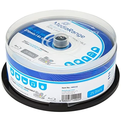 Bild av MediaRange BD R Dual Layer 50 GB 6 faldig skrivhastighet, fullt utskrivbar, 25 Cakebox