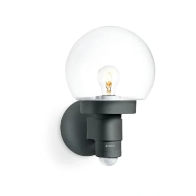 Bild av Steinel Sensor utomhusvägglampa L 115 S antracit, 240 rörelsedetektor, 12 m räckvidd, grundljus, kontinuerligt ljus, mjukt ljus