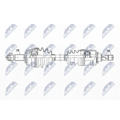 Bild av NTY NPW PL 099 Arbre de transmission Essieu avant droit 930 boîte vitesses manuelle OPEL: Corsa E 3/5 portes