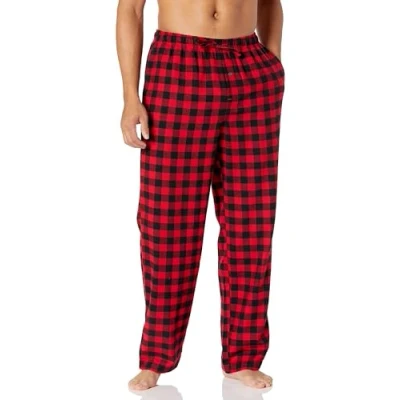 Bild av Amazon Essentials Men&#039;s Pyjamasbyxa i flanell (finns Big &amp; Tall), Röd Buffalorutigt, M